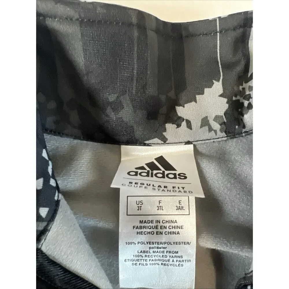 adidas 3T Full Zip Track Jacket Black Gray. Just jacket